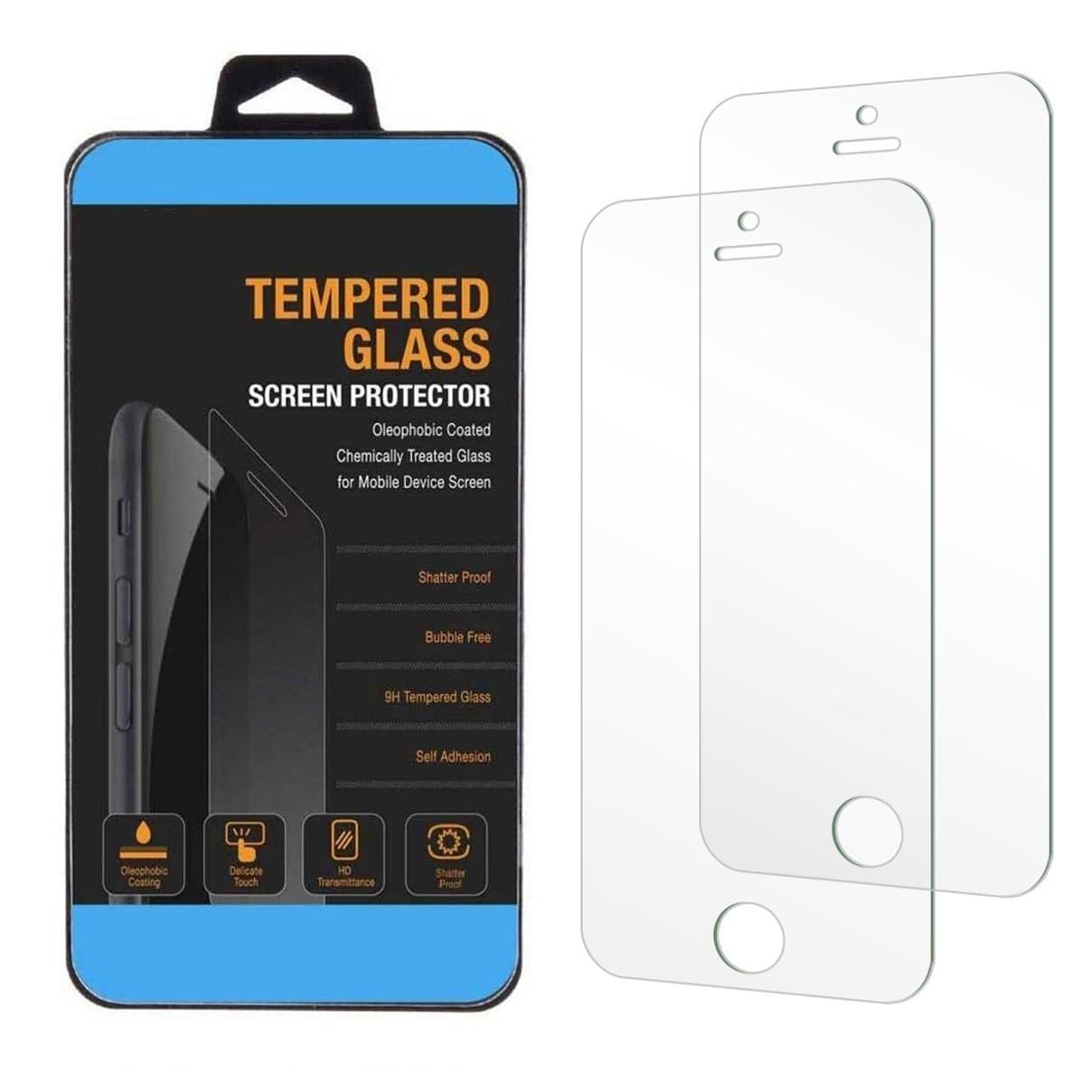 LAFEINA iPhone SE Screen Protector, 2 Pack Tempered Glass Screen Protector for iPhone SE iPhone 5 5C 5S [Bubble-Free] [Scratch-Resistant]