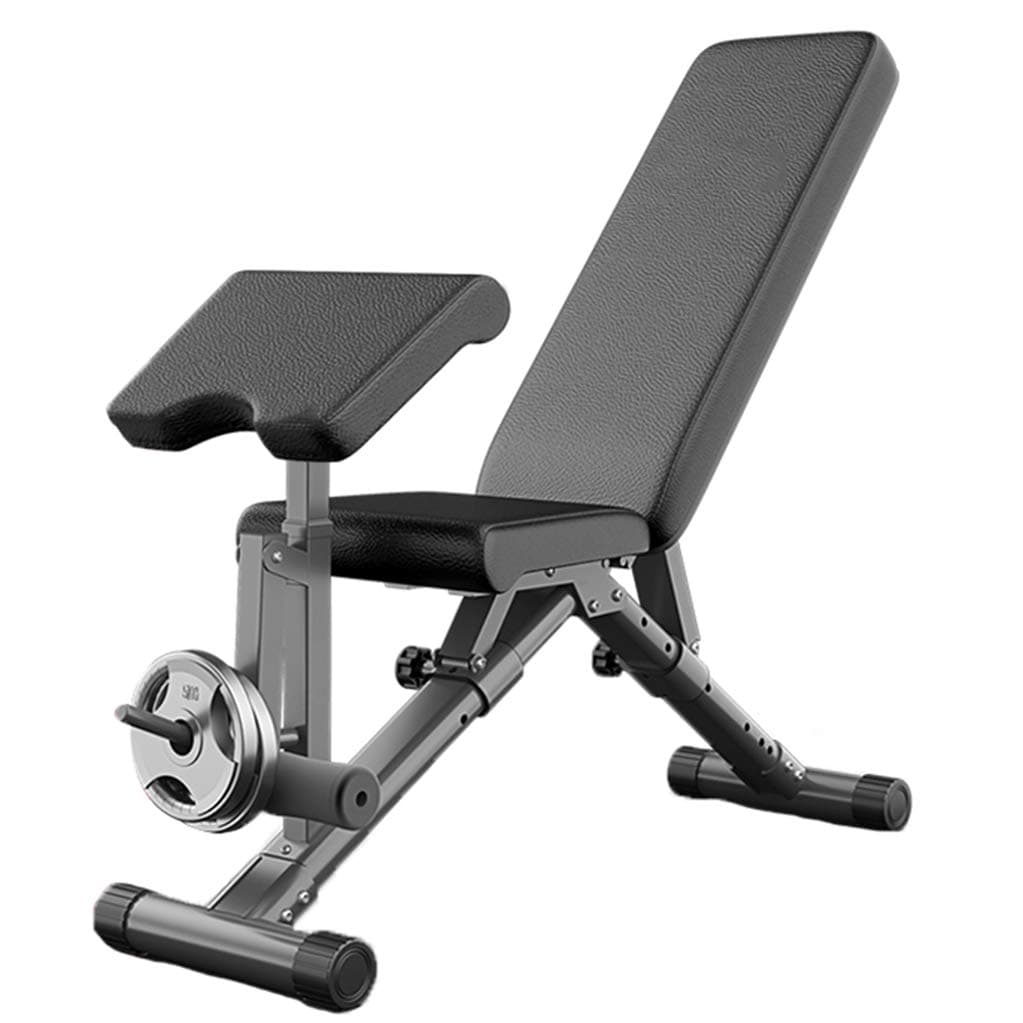 YangJ Home Gym Adjustable Weight Bench Foldable- Workout Bench Lifting Support,Sit Up Bench, Leg Lifts Full Body Fitness,Suitable for Family Outdoor (Black)