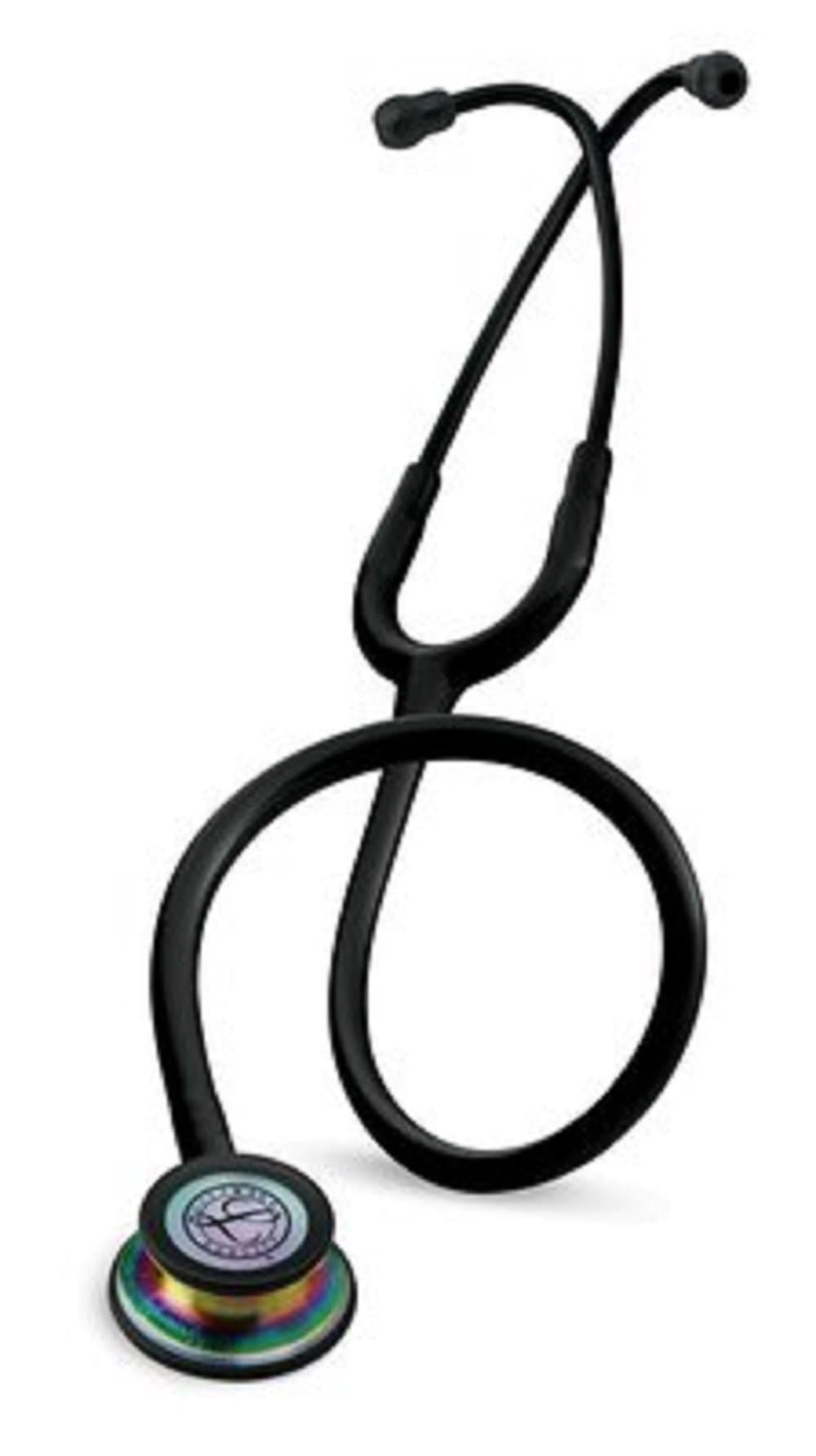 3M Littmann Classic III Stethoscope Black Rainbow Edition 5870, Basic Adult Blood Pressure Cuff, Tuning Fork, Percussion Hammer, Tape Measure, ID Tag, Otoscope/Penlight, and Bandage Scissors