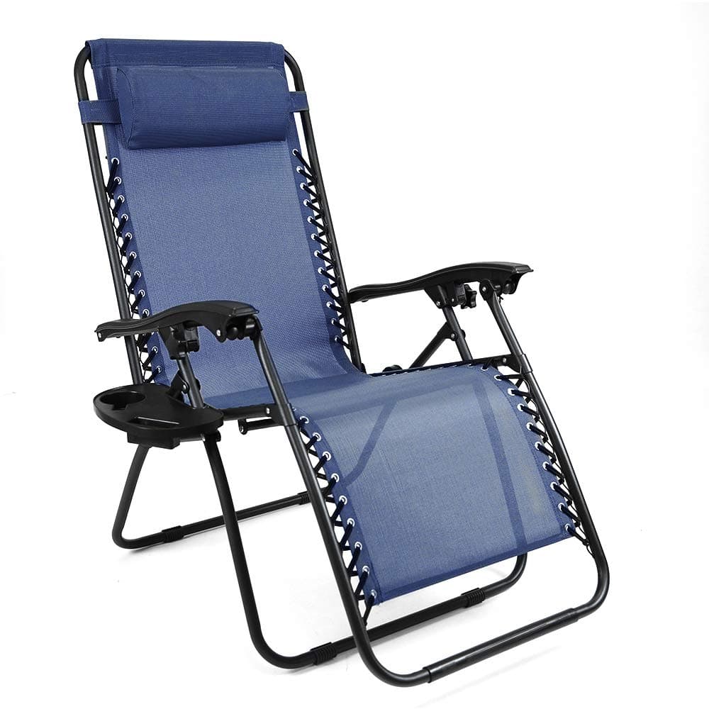 Niceway Oversized Zero Gravity Recliners Chairs Lounge Patio Chairs Folding Patio Lawn Recliner Outdoor Blue