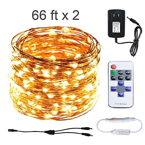 Led Copper Wire String Lights Waterproof Flexible Fairy Light Warm White 400 LEDs for Outdoor or Indoor Gardens Christmas Holiday Wedding Party Decorate