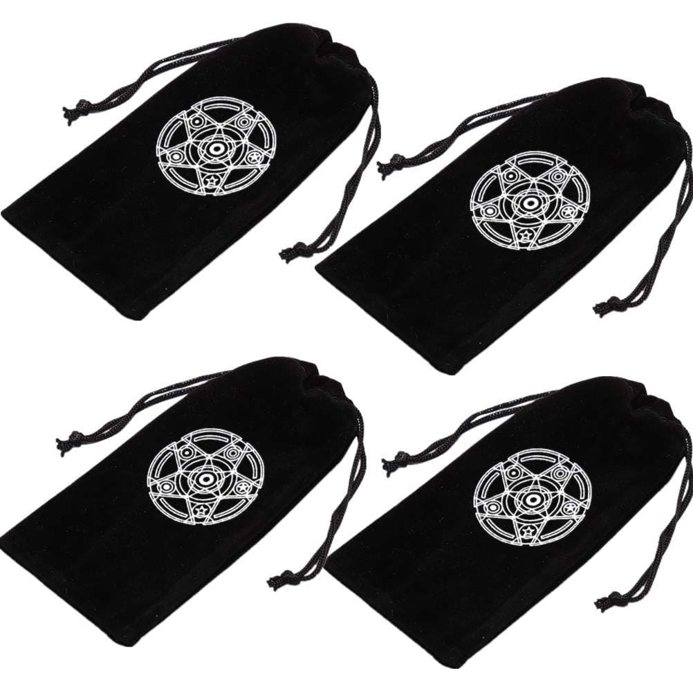 Uoeo 4 Pack Large Drawstring Bags Velvet Drawstring Package Storage Bag Pouch Card Bag for Jewelry Makeup Toy, 7.5x3.9inch