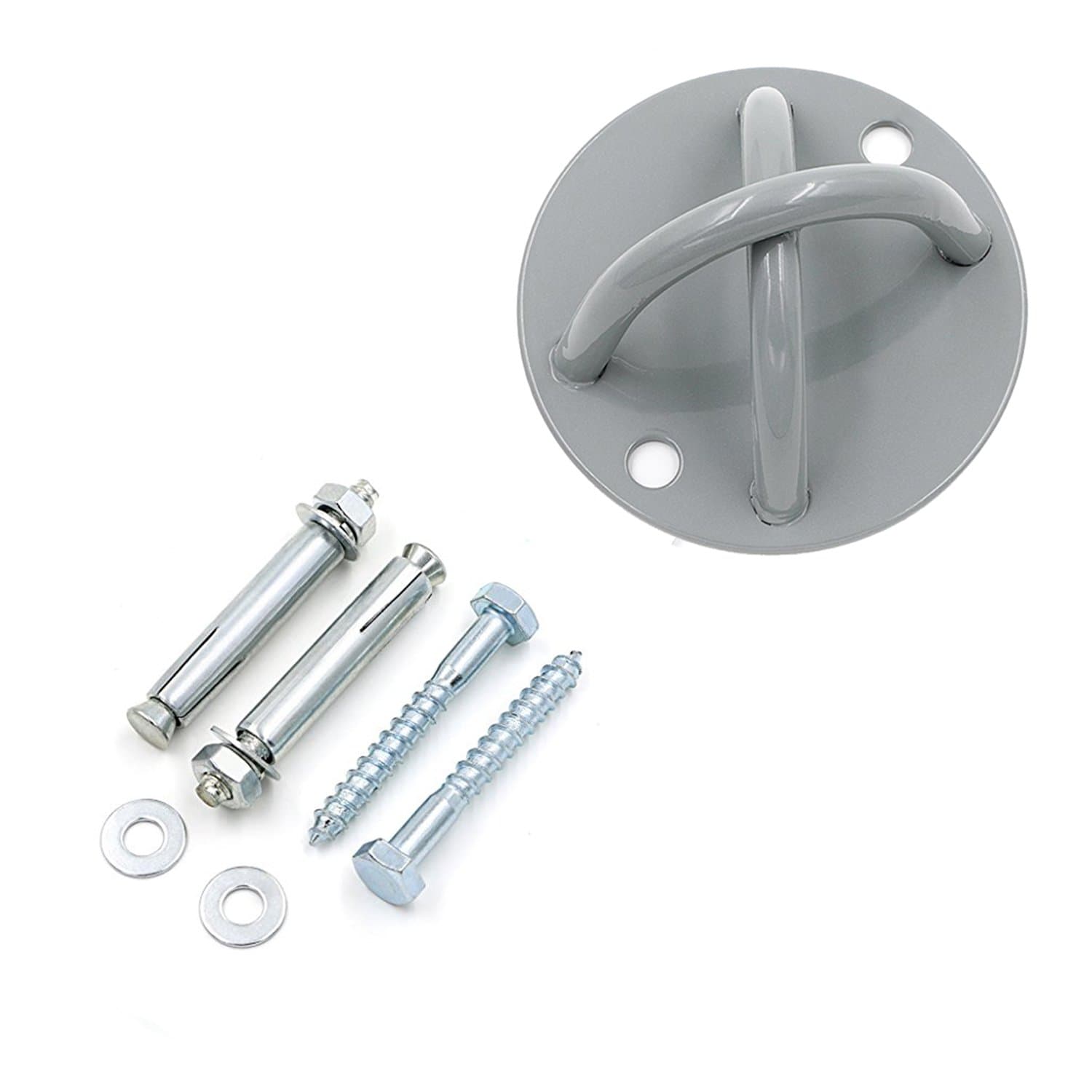 Ysmart Ceiling Anchor wall Mount Bracket for Suspension Straps Swing Hangers with Stainless Steel Locking Snap Hooks for Playground Sets PorchWooden Swing Seat Crossfit Olympic Rings Yoga Swing & Hammock Boxing Equipment Battle Rope