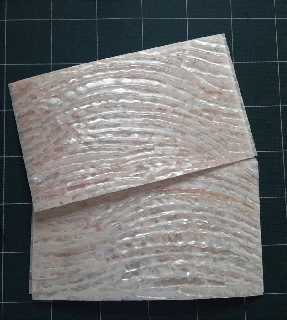 Troca (Trochus) abalone shell inlay veneer 9.5 x 5.5 x 0.006 inch