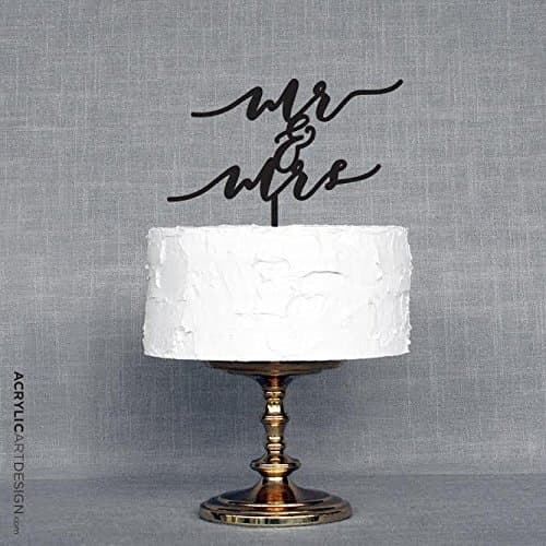 Mr.&Mrs.Calligraphy Cake Topper