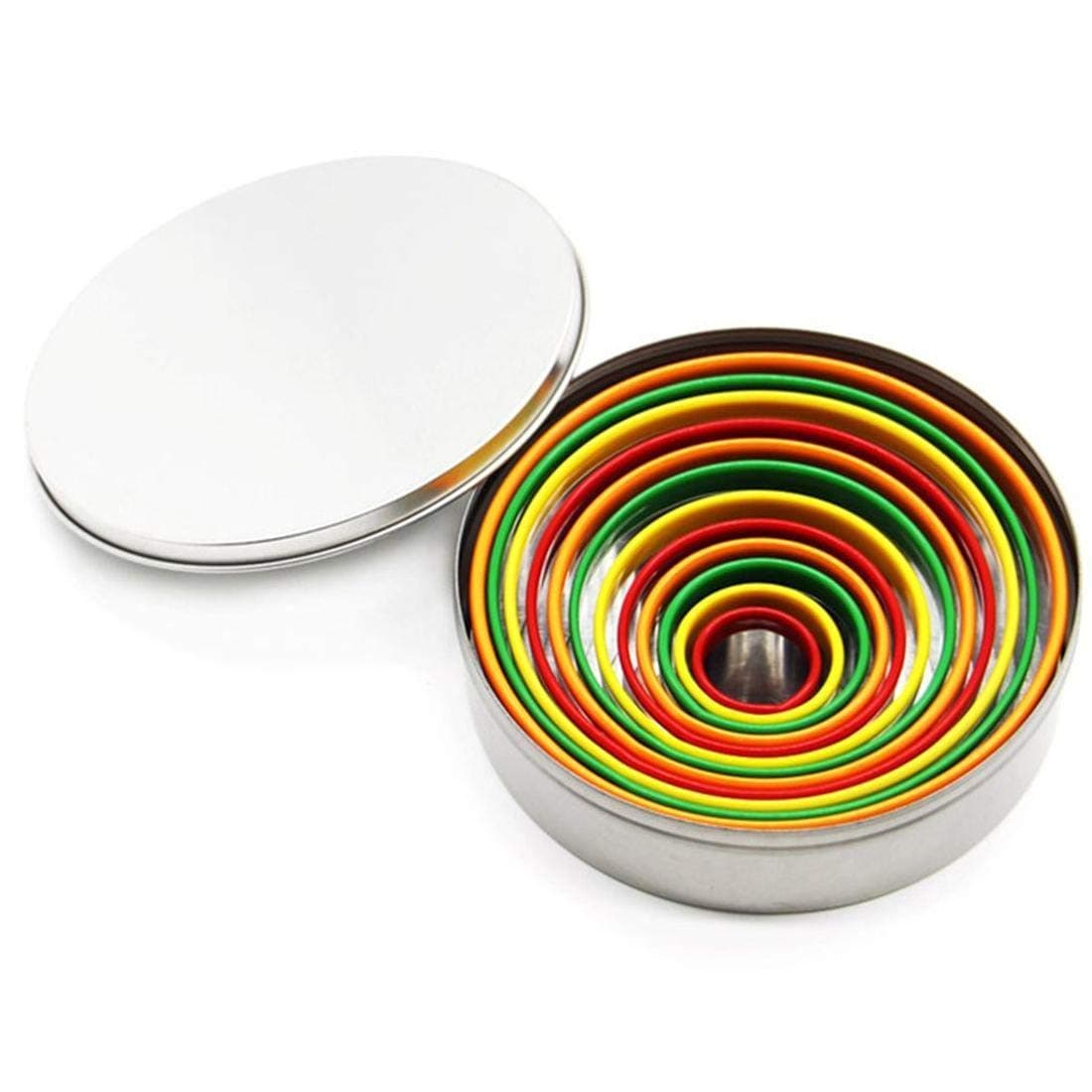 12PCS Stainless Steel Cookie Cake Mold Kitchen Baking Donuts Maker Cutter