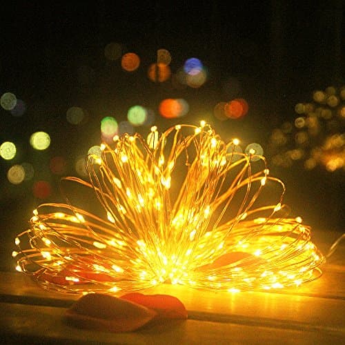 200 LED String Lights，8 Modes 65.6ft Decorative Copper Wire Firefly Lights with Remote Control for Bedroom, Patio, Garden, Parties, Wedding and Christmas (Warm White)