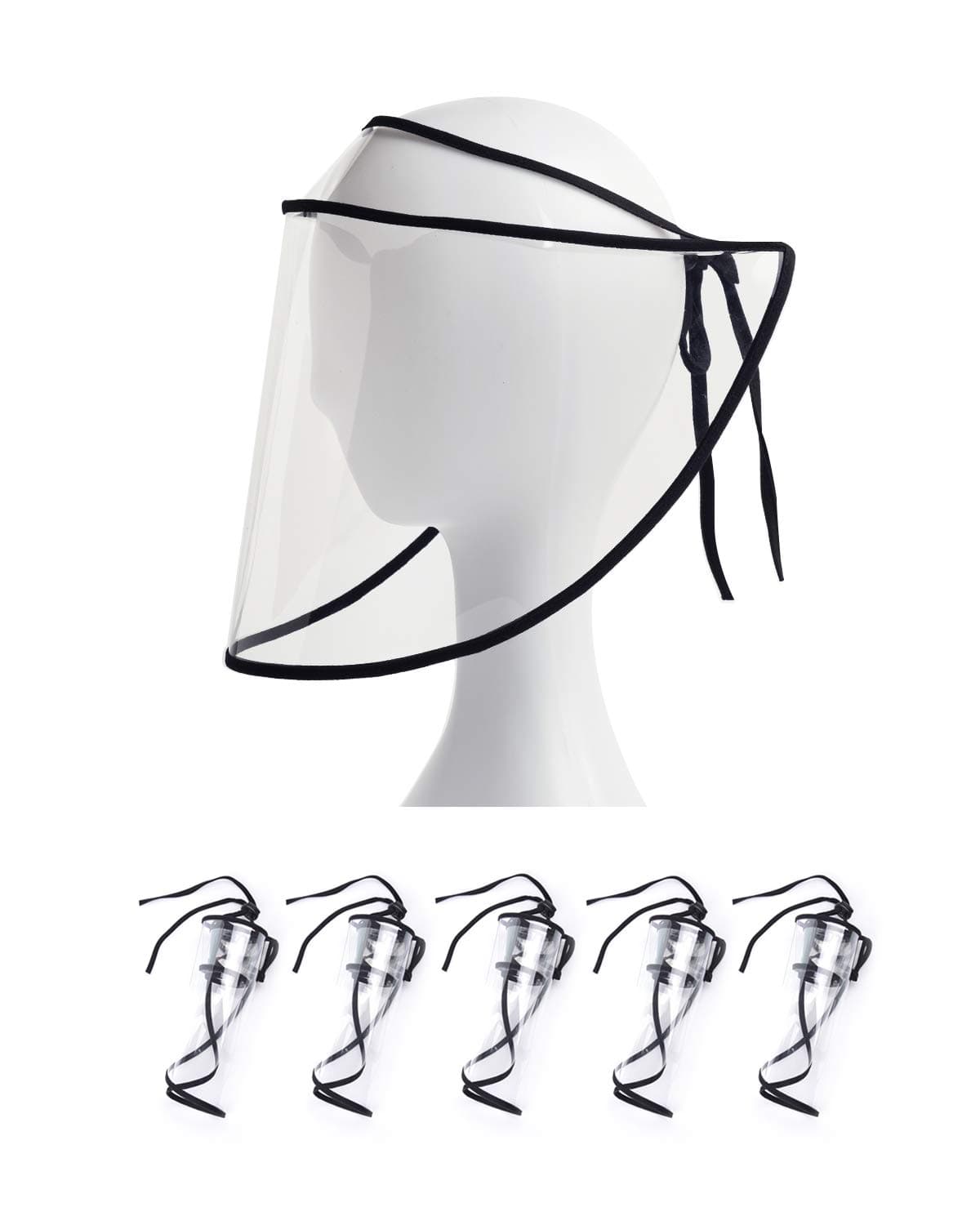 [Upgraded Version]5 PCS Safety Face Shield Replacement for Fisherman Hat, Barhon Protective Face Shield Anti Saliva Droplets Spitting UV (Hat Not Included)