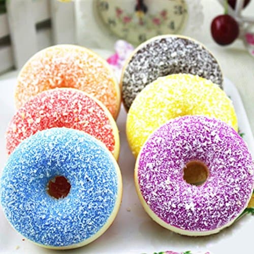 1 Pc Squishy Squeeze Stress Reliever Soft Colourful Doughnut Scented Slow Rising Toys (Random)