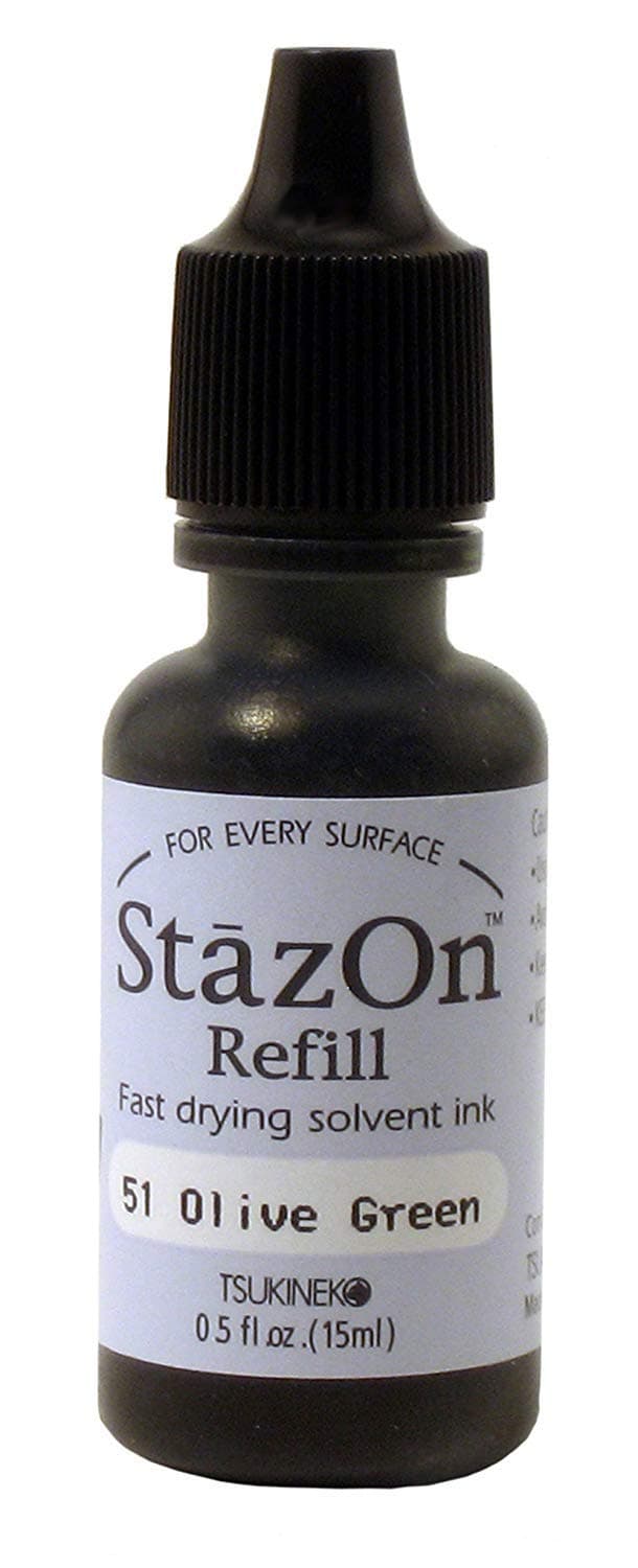 StazOn Ink Tsukineko Re-Inker, Olive Green