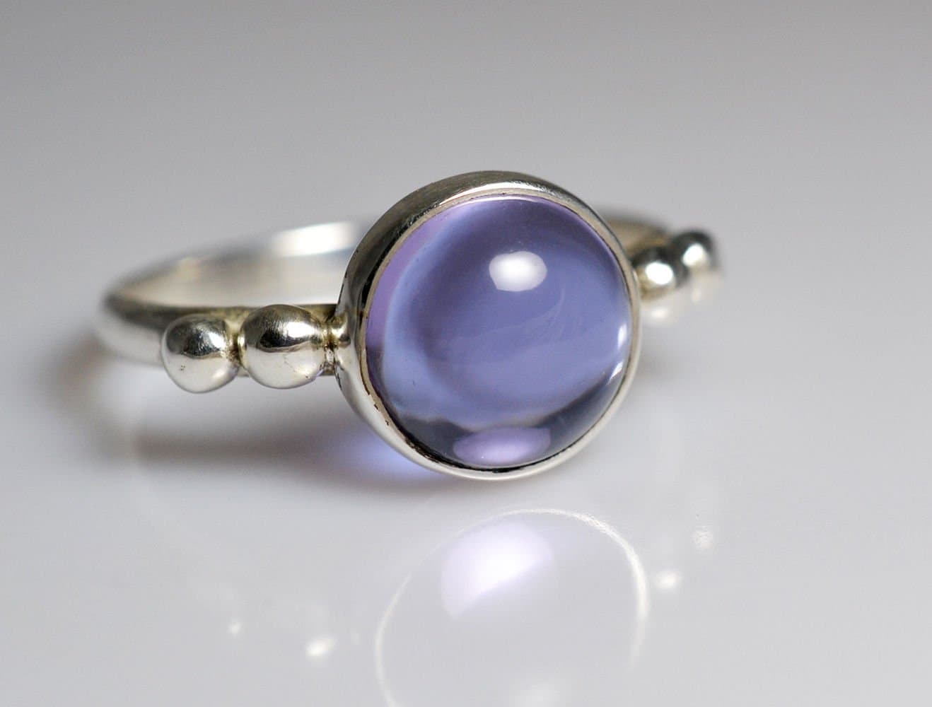 100% Color Change Lab Created Alexandrite 925 Solid Sterling Silver Ring Size F to Z UK