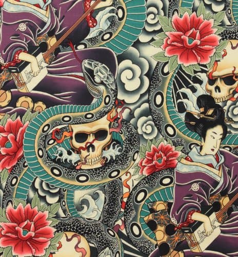 Zen Charmer on Tea Multi Colored Fabric Two Yards (1.8m) 6955AR