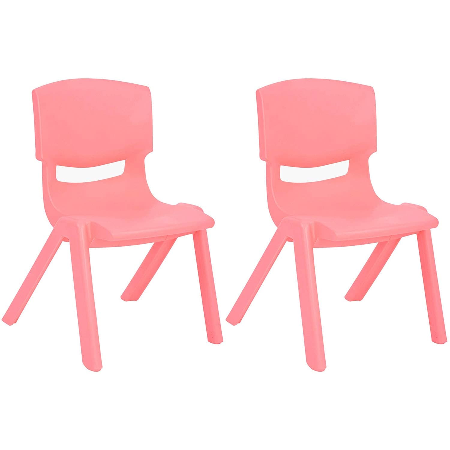 JOON Stackable Plastic Kids Learning Chairs, 20.5x12.75X11 Inches, The Perfect Chair for Playrooms, Schools, Daycares and Home, Pink, (2-Pack)