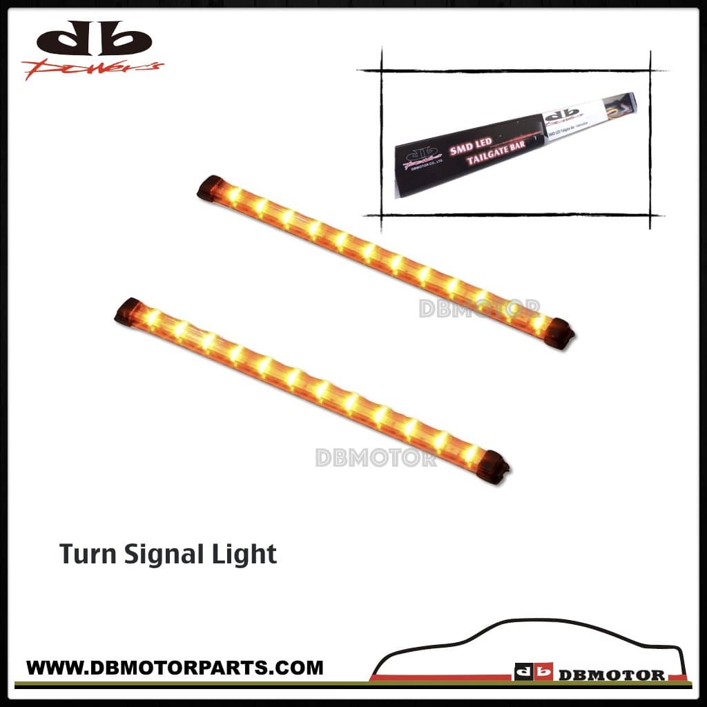 DBMOTOR - 12" LED Tailgate Light Bar with Running, Brake & Turn Signal Light for Dodge Ram (Weatherproof & Smoked PC Lens)
