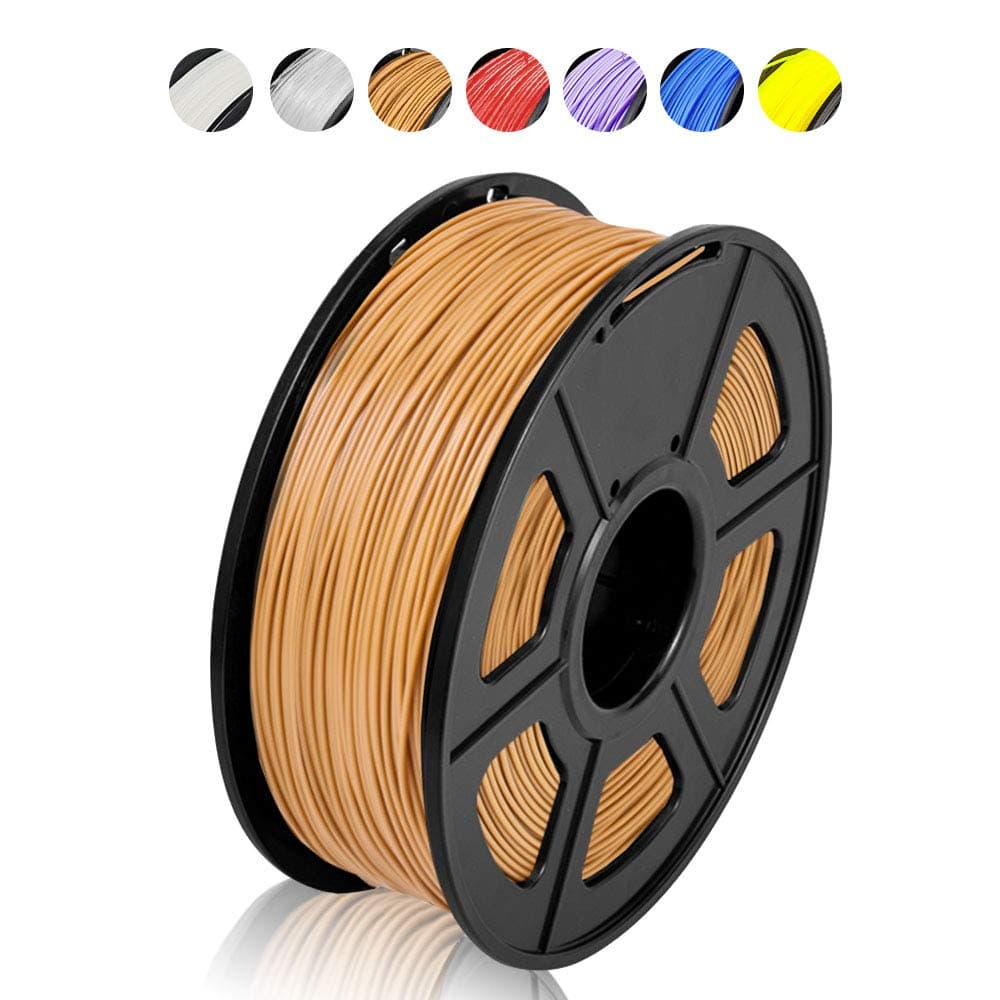 Coffee PLA 3D Printer Filament 1.75mm, Dimensional Accuracy +/- 0.02 mm,2.2 LBS (1KG) Spool, DAZZLE LIGHT PLA Filament