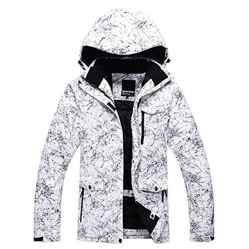 Women's Waterproof Windproof Polyester Fiber Snowboard White Jacket