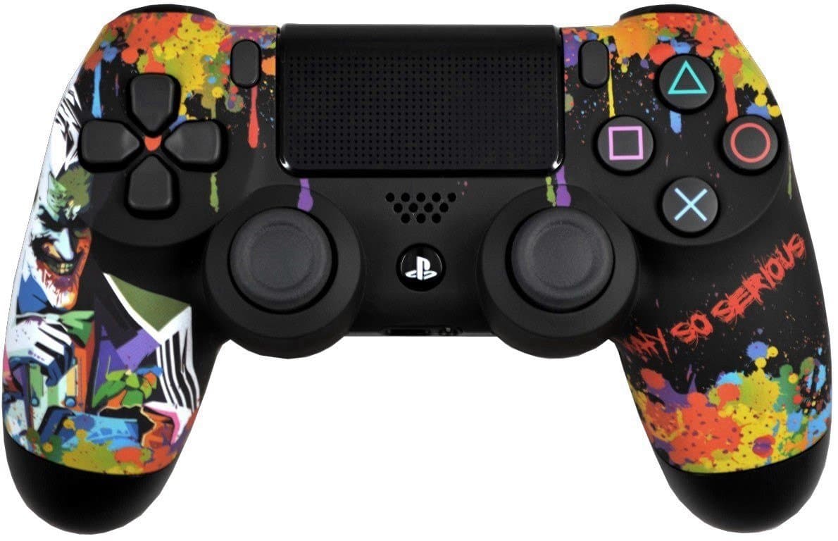 Custom Wireless Controller for Playstation 4 - Soft Touch Design - Added Grip for Long Gaming Sessions - Multiple PS4 Colors Available (Joker)