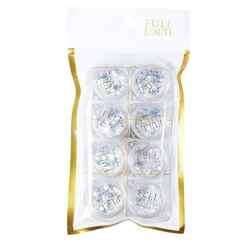 AIUIN 8 Box Nail Patch Reflective mirror ultra-thin laser nails butterfly patch Nail Jewelry Patch