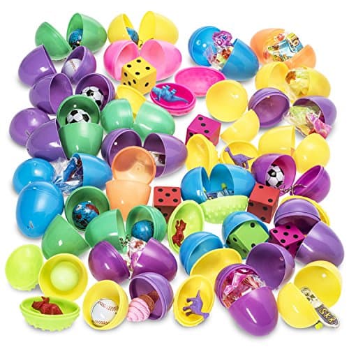 35 Toy Filled Easter Eggs. Eggs Measure 2.5 Inches Filled With Easter Toys And More… Great for School Easter Egg Hunt
