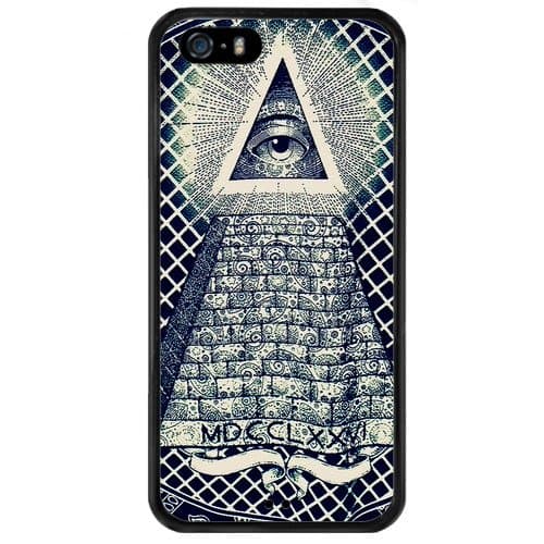 iPhone SE Case,Illuminati Pyramid Black TPU and PC Protective Bumper [Slim Fit ] Case For iPhone SE