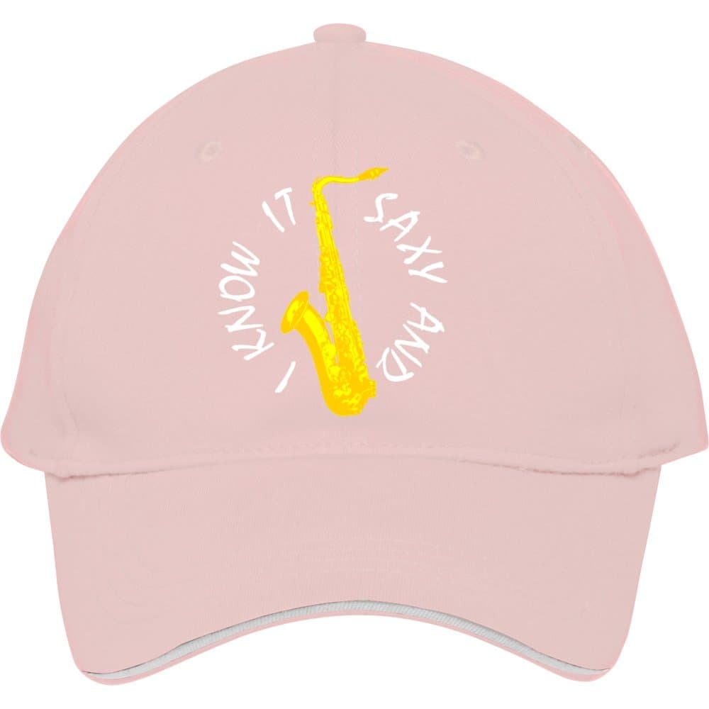 Cool Pink Saxy I Know It White Cotton Snapback Cap Hat Male/female Baseball Cap Victowhite