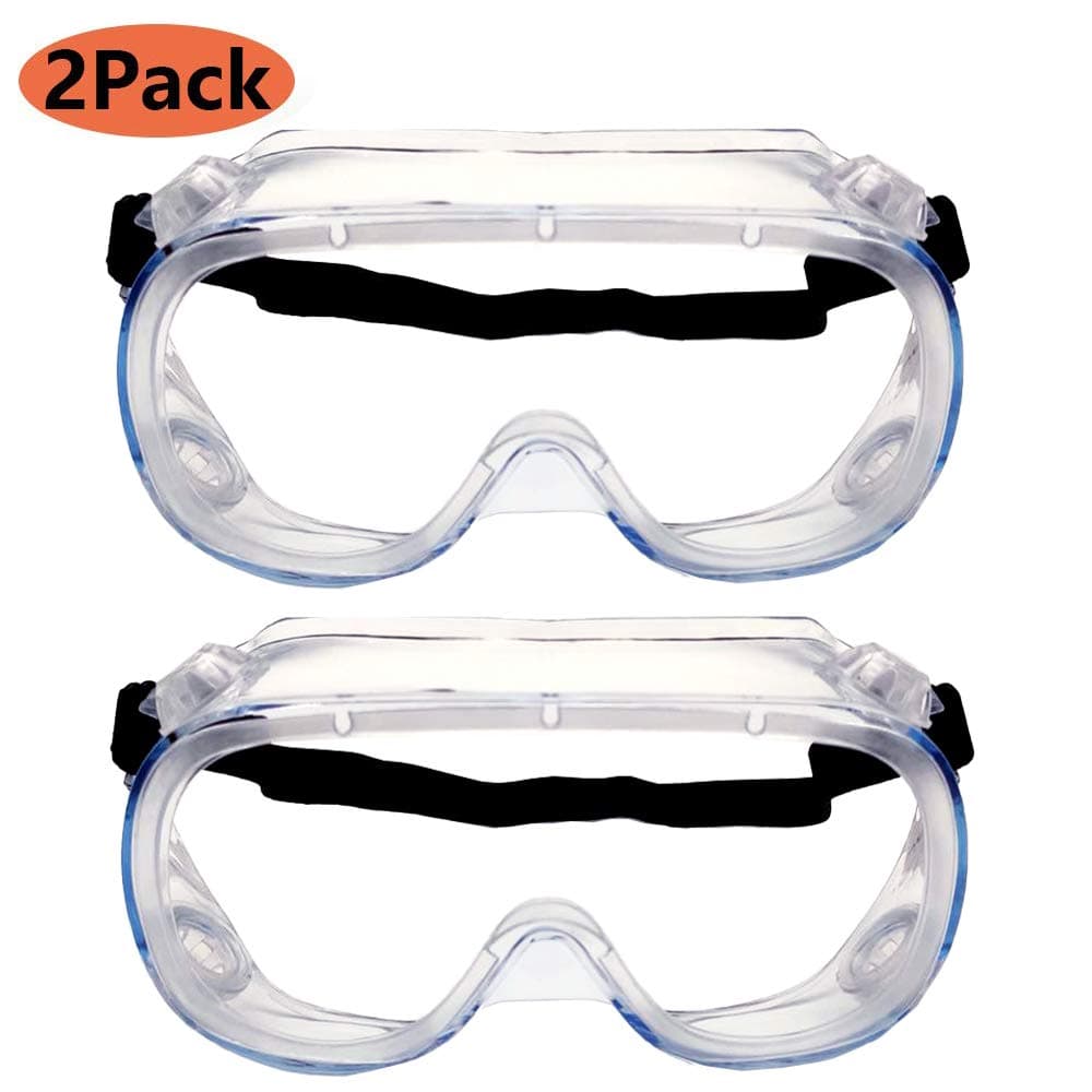 Safety Goggles-Safety Protective Glasses-Adjustable Protective Goggle-Full View Glasses-Anti Spatter Safety Goggles-Anti Fog Goggles-Anti Dust Eye Protection-HD ProtectiveGlasses 2 Packs