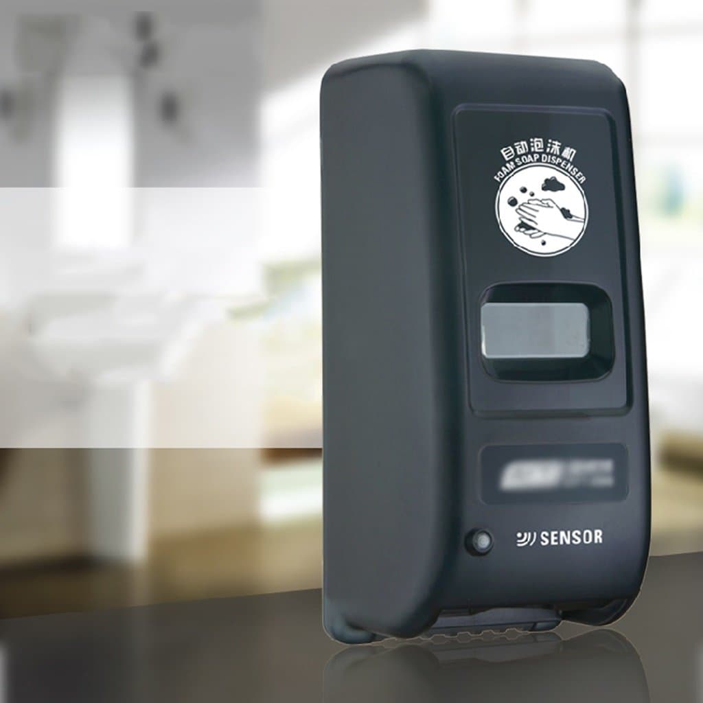 Cqq soap dispenser Wall automatic soap dispenser sensor foam hand sanitizer bottles, plastic foam machine Bathroom ( Color : Black )
