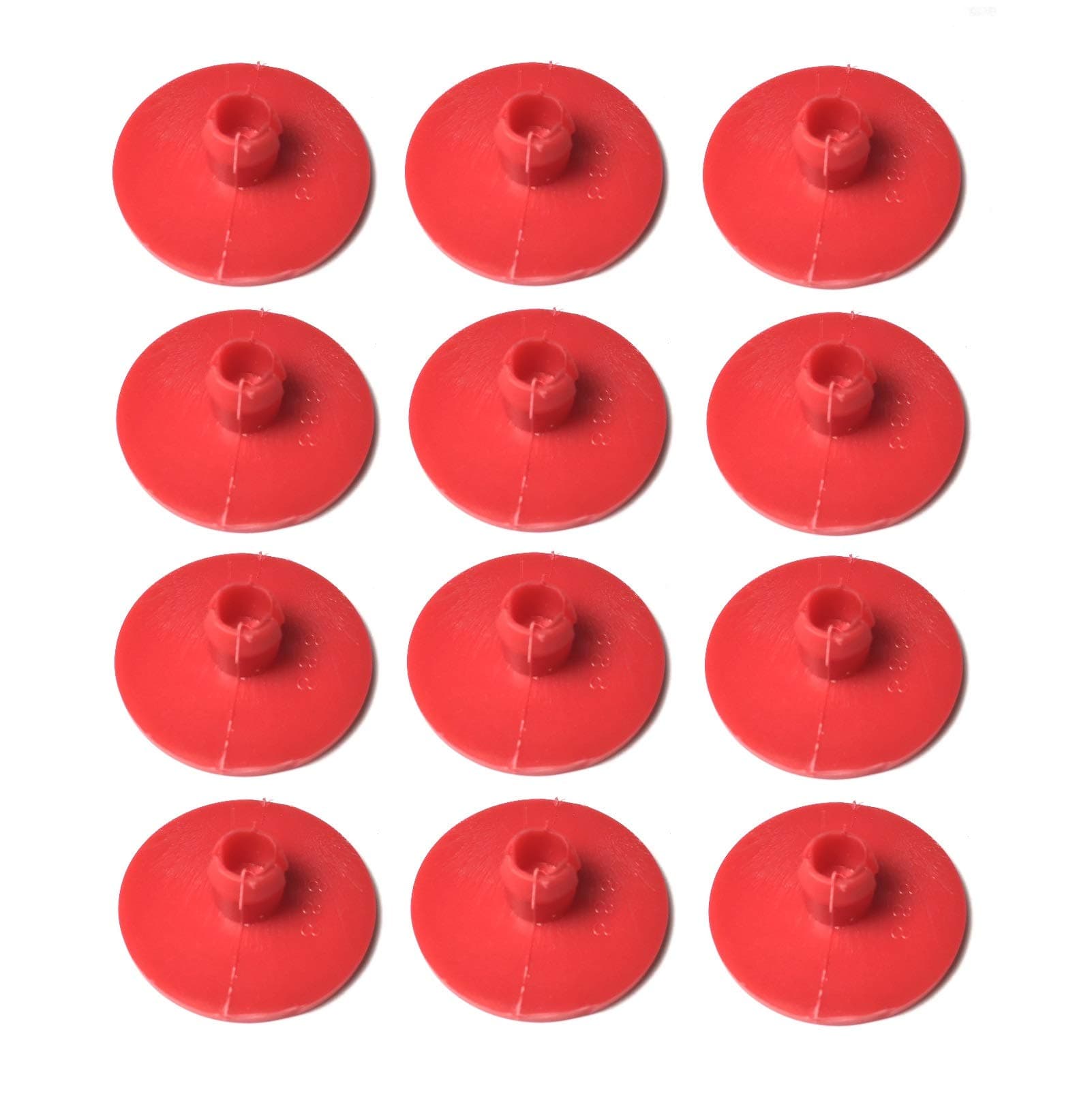 12 Pcs 1 3/4" Inch Leaf Spring End Tip Wear Pad Anti Squeak Insert Silencer Plastic Block Round Red