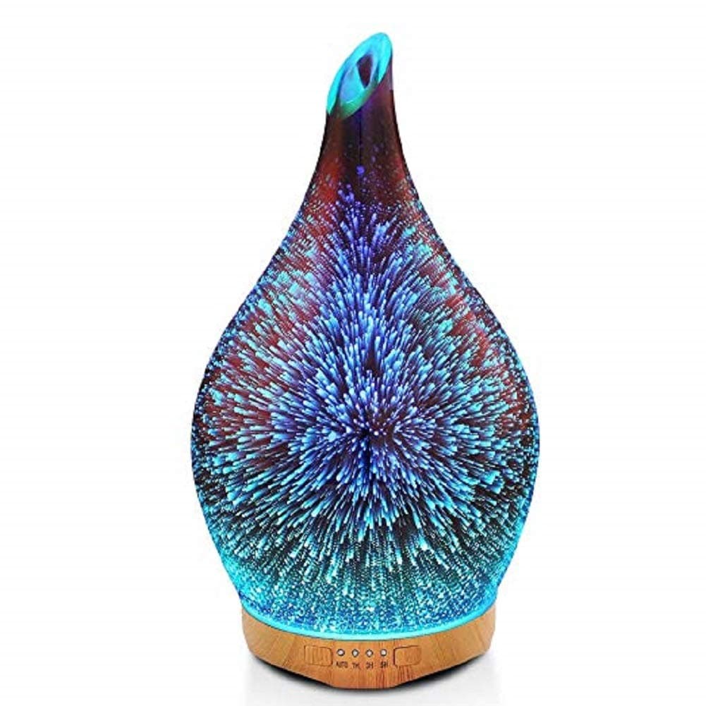 Latest Version Essential Oil Diffuser, Aroma Essential Oil Cool Mist Humidifier with Adjustable Mist Mode,Waterless Auto Shut-off and 7 Color LED Lights Changing for Home Office Baby (280ml)