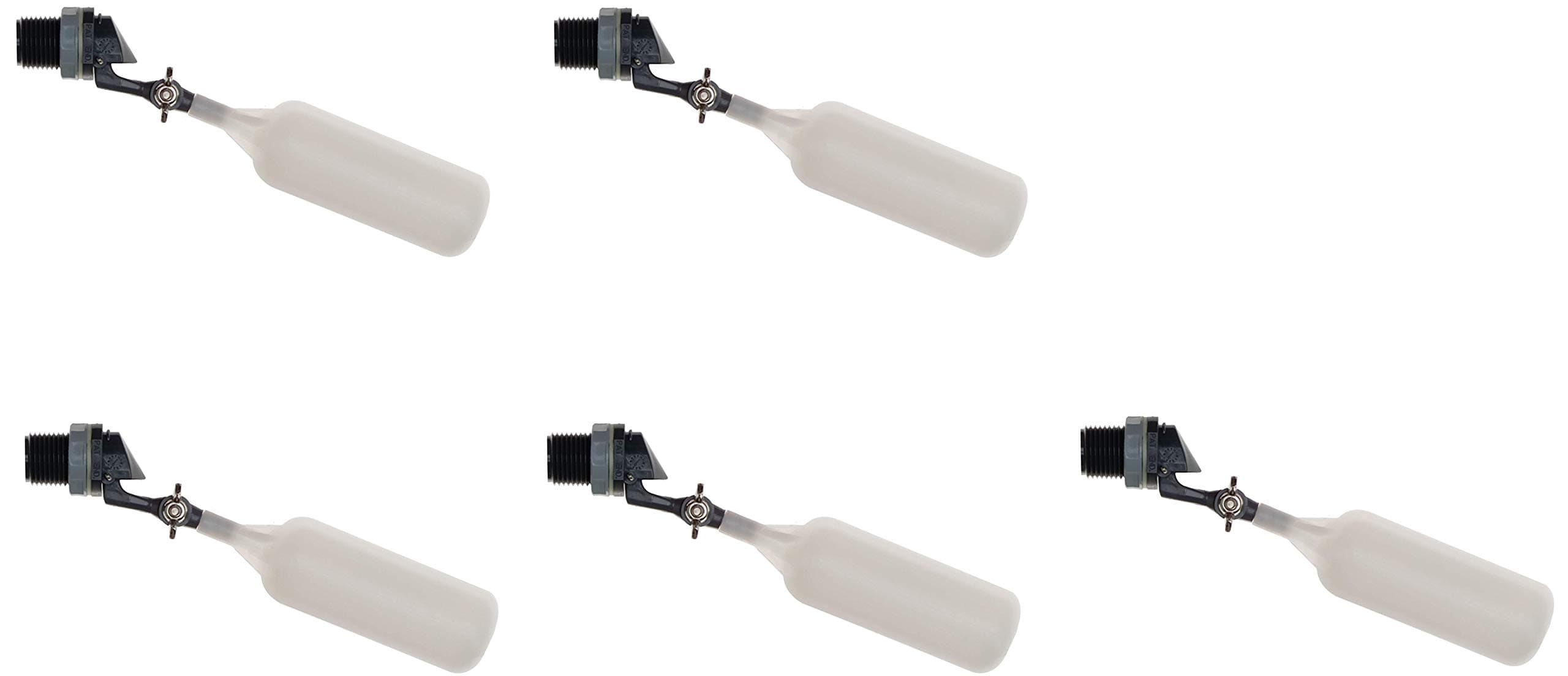 Kerick Valve MA052 PVC Mini Float Valve, Tank Mount, Adjustable Arm, 1.5 gpm at 60 psi, 1/2" NPT Male (Fіvе Расk)