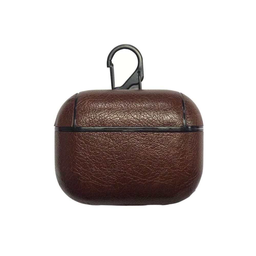 ONGHSD PU Leather Protective Case for AirPods Pro 2019 Case,Portable Leather Protective Skin Shock-Proof Case Cover for Apple Airpod Pro Case 3 Generation Support Wired & Wireless Charging (Brown)