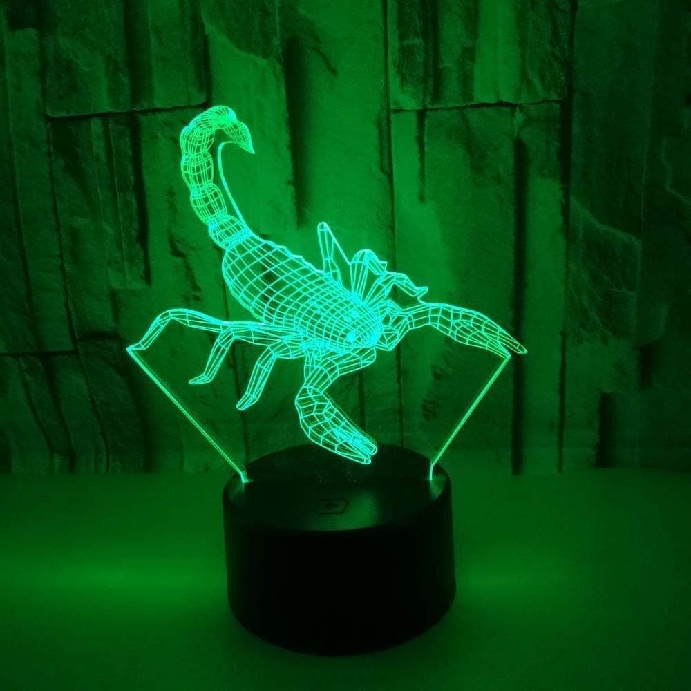 Animal Scorpion Illusion lamp LED Night Light Touch Sensor Light 7 Color Effect Kids Cute Night Light Desk lamp Bedroom Gift