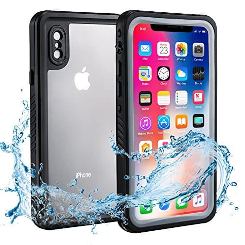 iPhone X Waterproof Case, Shockproof Dustproof Phone Cases With Underwater Full Body Protective Cover Support Wireless Charging For iPhone X / iPhone 10 (Black)