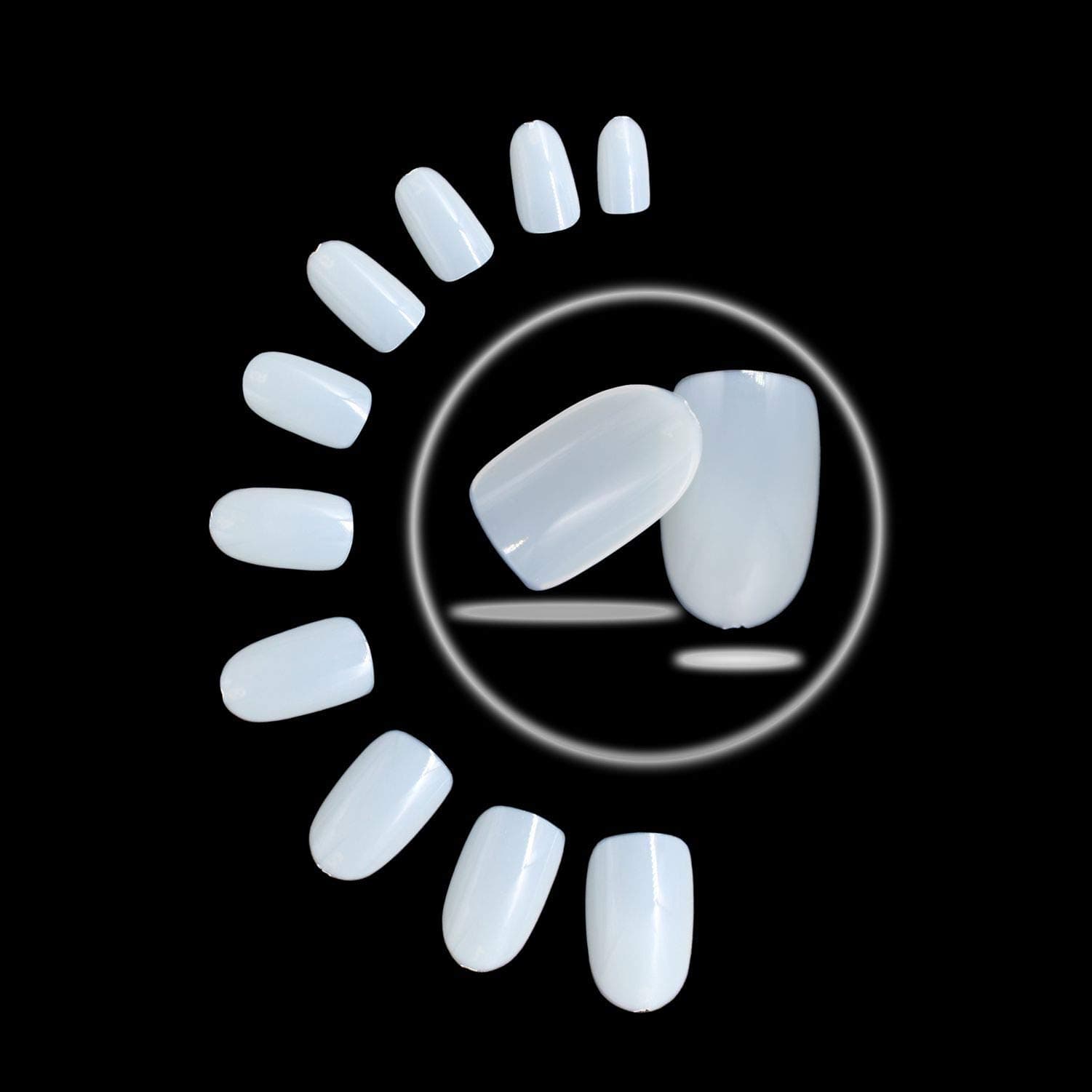 600 Pcs Fake Nails Artificial Nature False Nails Tips Full Cover Short Oval Manicure