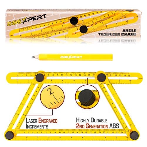 Angleizer Template Tool - Angle-izer Tile &amp; Flooring Template Measuring Ruler | Multi-Angle Ruler &amp; Shapes Layout Finder For Professional &amp; General DIY-ers by 2BExpert