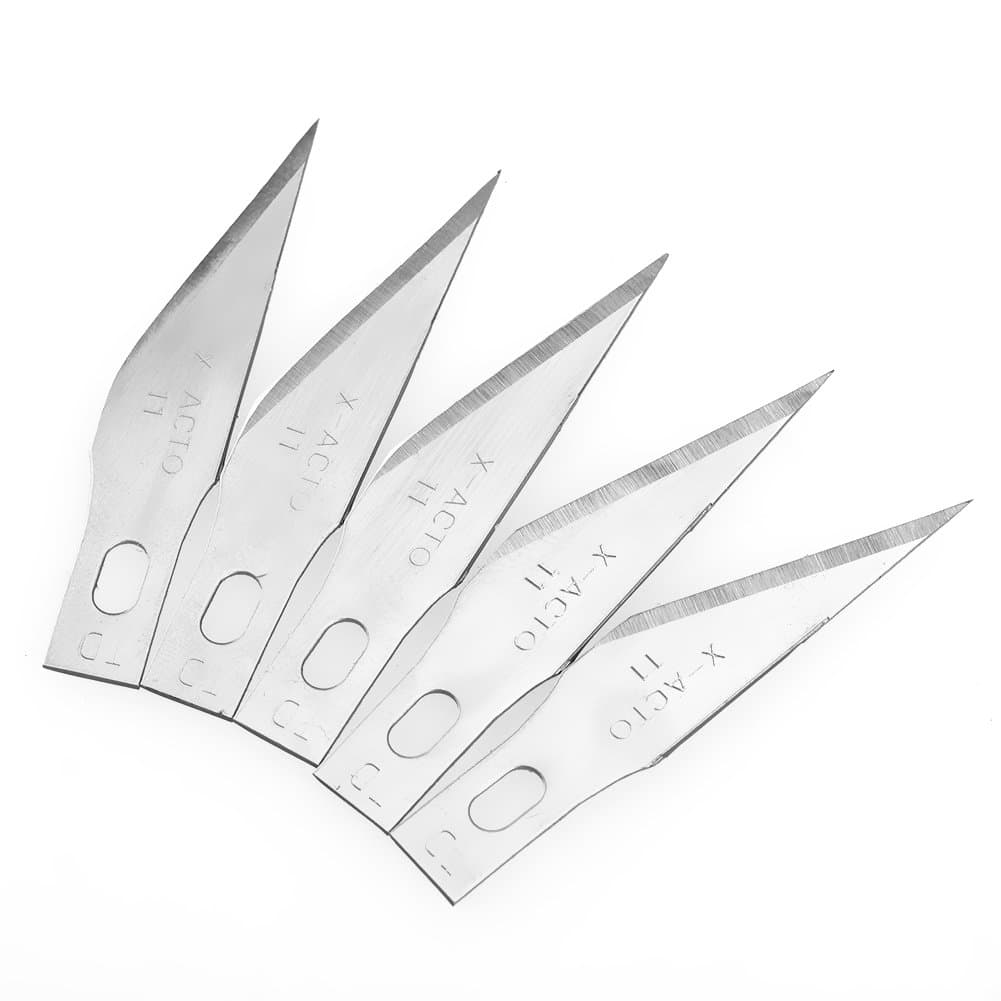 Tooltoo Craft Blades Razor-Sharp Classic Fine Point Blades Durable Replacement Hobby Blade for Artwork, Hobby, Scrapbooking and Sculpture, Set of 50, Silver