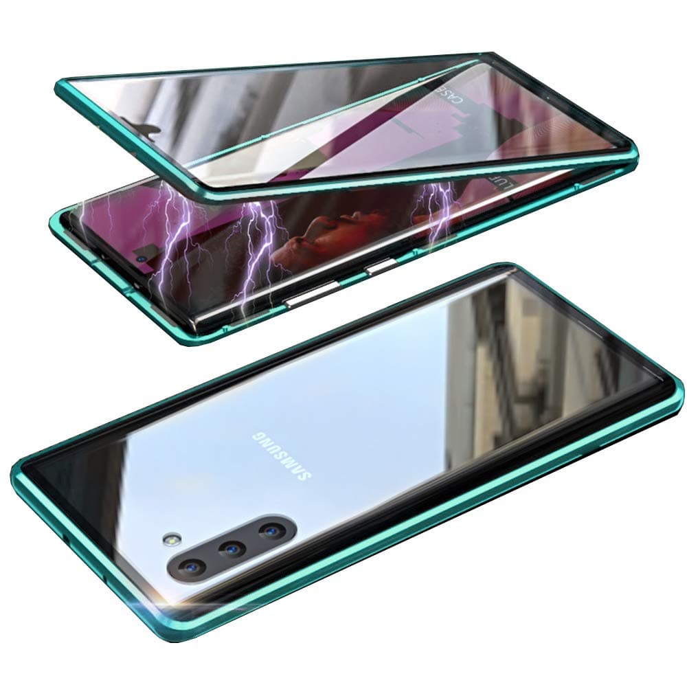 HikerClub Galaxy Note 10 Magnetic Case Front and Back Double Sided Glass Clear Anti Scratch Slim Metal Bumper Full Body…