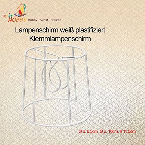 Frame Clamp Drum Shade for Ceiling & Table Lamp, White Plastic, Diameter: Without 6.5 cm Diameter and 10 cm x H 11.5 cm