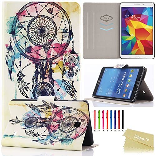 Galaxy Tab 4 8.0 Case, Dteck(TM) Slim-fit Fashion Vintage Pattern PU Leather Case with [Auto Sleep/Wake Feature] Hard Back Cover for Samsung Galaxy Tab 4 8.0 Inch SM-T330 (01 Dream Catcher)