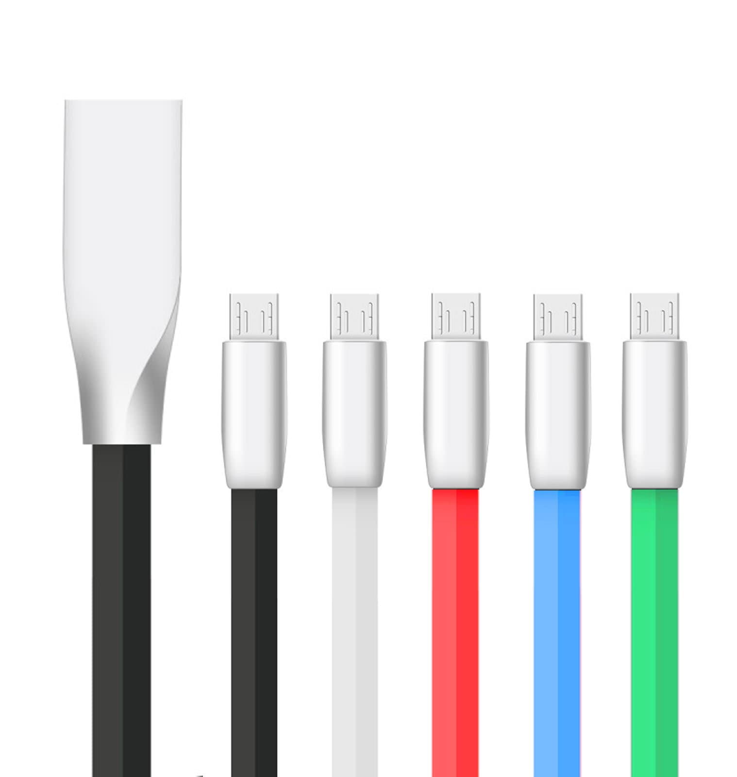 Sweet Tech Pack of 5 Assorted Micro USB Sync Charge Cable 3D Alloy for Vivo V5 / V5 Lite / V5 Plus/Vivo X7 / Vivo X7 Plus/Vivo X9 / Vivo X9 Plus/Vivo XPlay6 / Vivo Y21L / Vivo Y66 / Vivo Y67