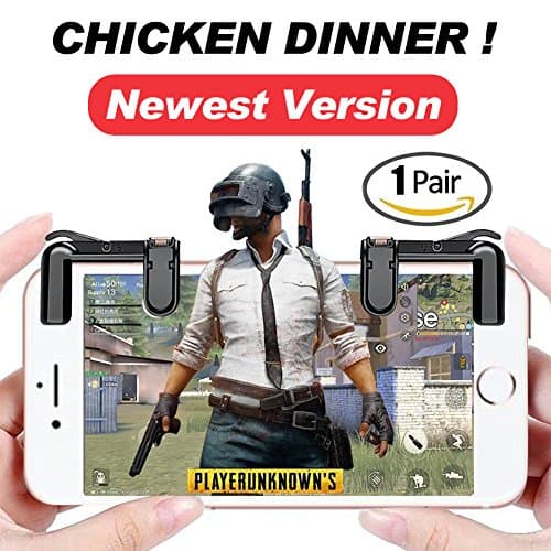 Mobile Game Controller, Sensitive Shoot and Aim Buttons L1&amp;R1 for PUBG/Fortnite/Rules of Survial, Cell Phone Gams of Survial, Cell Phone Game Controller for Android IOS(1 Pair)