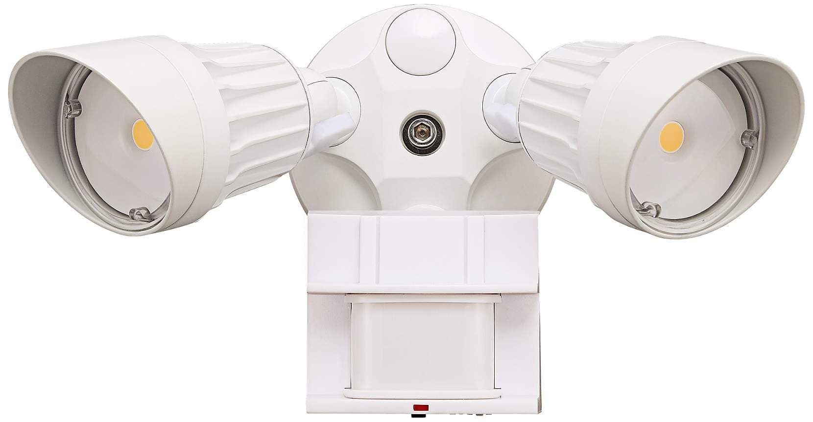 LED Security Light | Motion Activated & Photocell Sensor Security Light Fixture | 3000K and 5000K in one Lamp | Floodlight, Entryways, Porch | Four Bros Lighting (Dual Head - 20W - White)