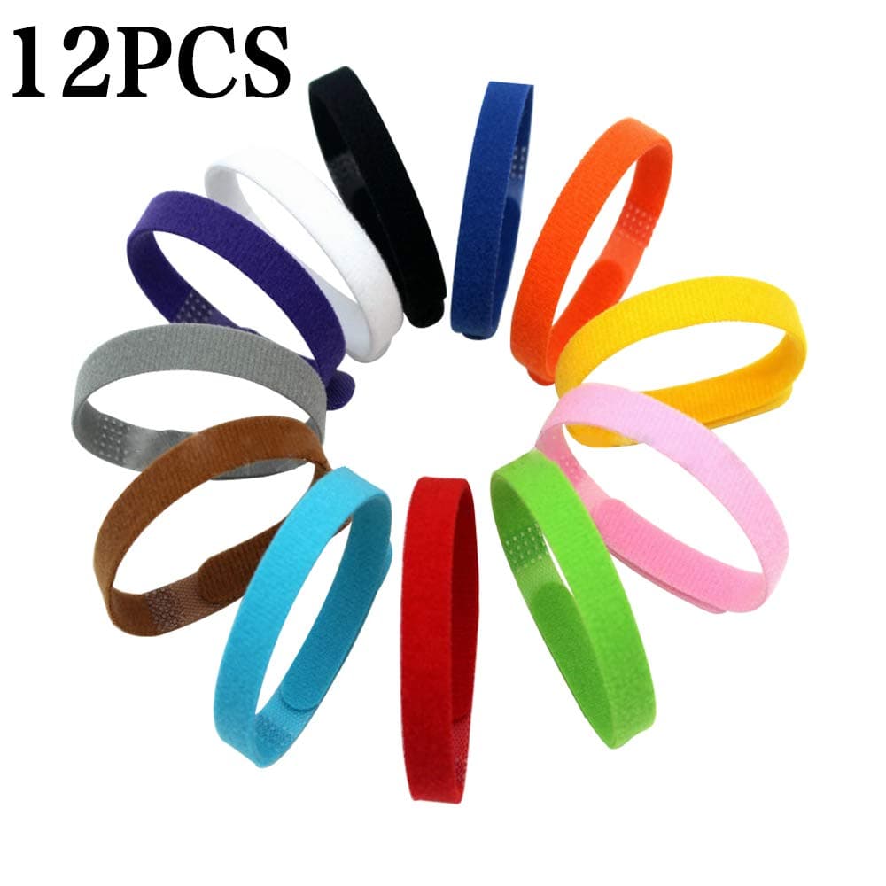 LKY Puppy Whelping Collars Double-Sided Adjustable ID Collars Soft Bands for Newborn Pet Dog Cat (12 PCS)