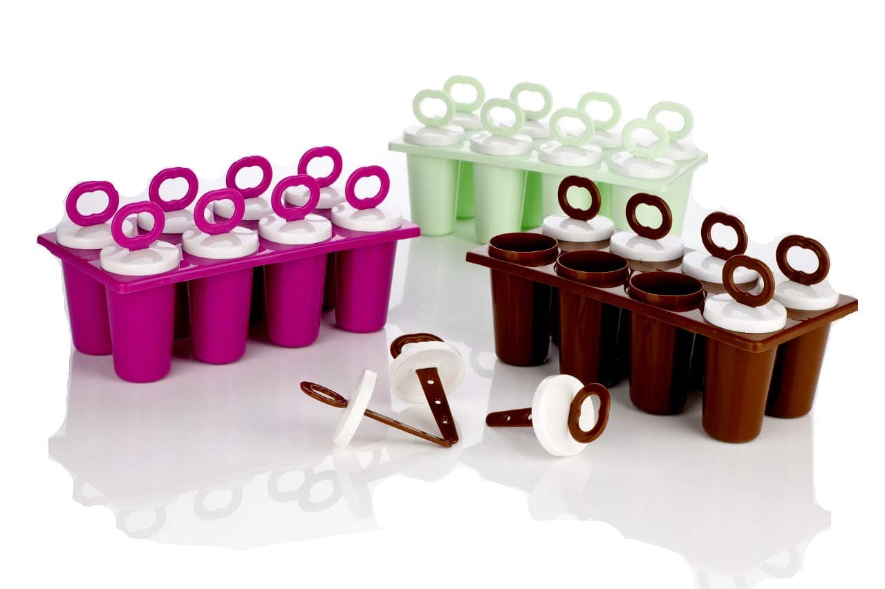 Slings Plastic Ice Tray Candy Maker Kulfi Maker Moulds Set, Assorted (3)