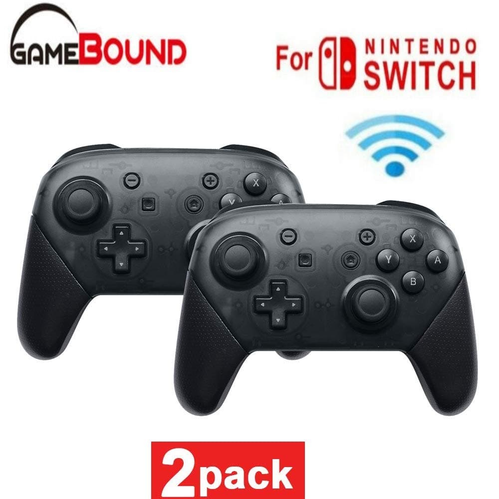 Wireless pro Game Controller 2-Pack for Nintendo Switch by Gamebound (2 Pack Black)