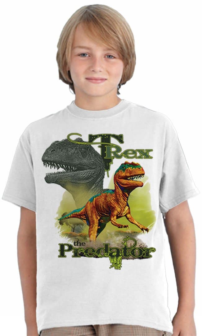 Boy's T-Rex Predator Solar Color Changing Tee MD White