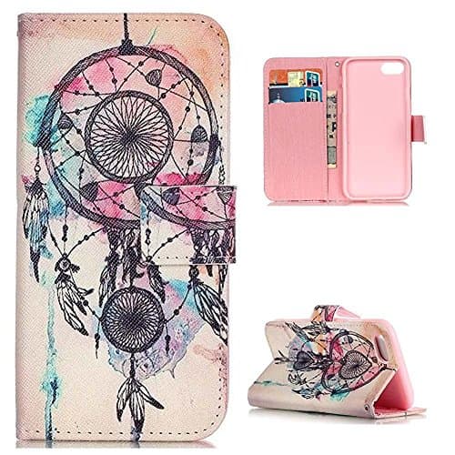 iBerry iPhone 7 Plus Case, Unique Awesome Patterns Printed on Slim PU Leather Flip Wallet Case with Kickstand and Folio Cover Pefect fit for Apple iPhone 7 Plus, Dream Catcher