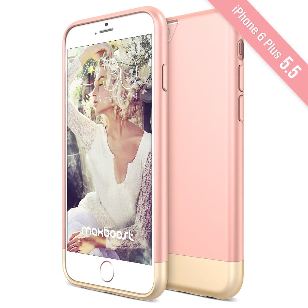 iPhone 6S Plus Case, Maxboost [Vibrance S] Slider Style Protective Case Soft-Interior Cover for iPhone 6 Plus 2014 / 6S Plus 2015 - Rose Gold