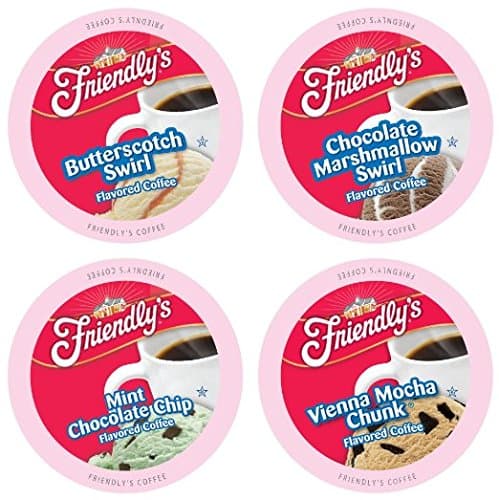40 Count Friendly's Variety Coffee 2.0 Flavored including Mint Chocolate Chip, Butterscotch Swirl, Vienna Mocha Fudge and Chocolate Marshmallow Swirl (4 FLAVORS)