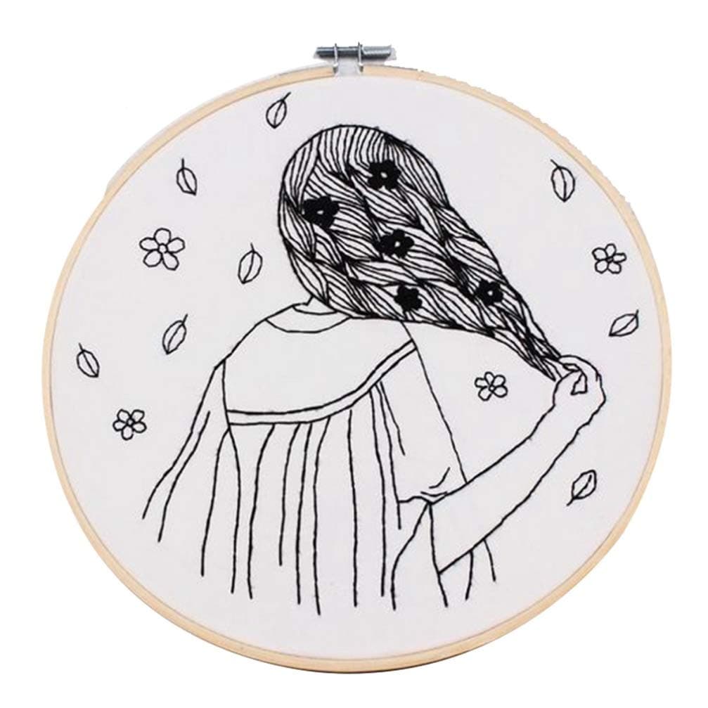 Miada worthwhile Embroidery Cross Stitch Stamped Kits Pre-Printed Patterns Fine DIY Craft Starter(None H03)